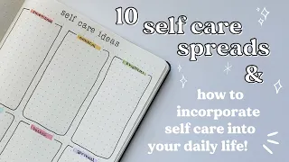 10 self care spreads for your bullet journal | how to incorporate self care into your daily life!