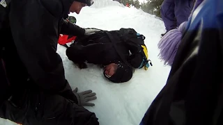 Snowboarder Morgan Rose "Coonhead"  Gets Knocked Out at Mt Baker