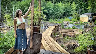 RAW BUSHCRAFT PATHWAY from LOGS/TREES to LUMBER  - Chainsaw Milling FREE WOOD OFF GRID - Ep. 139