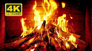 🔥 Cozy Fireplace 4K (12 HOURS). Fireplace with Crackling Fire Sounds. Crackling Fireplace 4K