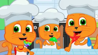 Cats Family in English - Confectioners Cartoon for Kids