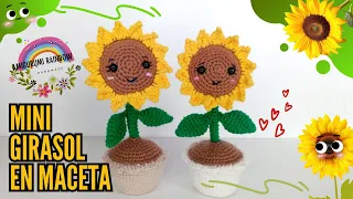 Mini GIRASOL en Maceta a Crochet