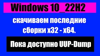 Как скачать последние версии для ОС Windows 10_22H2 Home, Pro для x32 и x64.