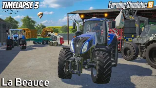 Planting Corn and transporting bales | Animals in La Beauce | Timelapse #3 | Farming Simulator 19