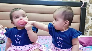 Cutest Moments: Twin Baby Girls' Pacifier Antics