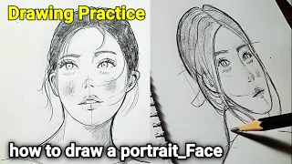 how to draw face with simple anatomy || Drawing Practice With Me