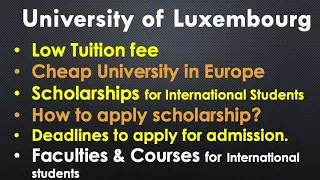 University of Luxembourg [Study in Luxembourg, Scholarships]