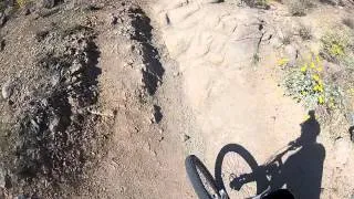 Hucking on Mountain Bike National Trail at South Mountain, Phoenix