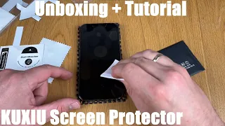 KUXIU Screen Protector Compatible with iPhone 13 Pro unboxing and instructions