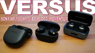 Sony WF-1000XM5 vs Bose QC Earbuds 2 & Sennheiser Momentum 3