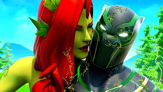 POISON IVY'S TOXIC KISS INFECTS BLACK PANTHER.... ( Fortnite Short )