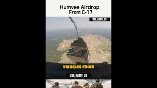 Perfect Humvee Airdrop by US Forces 🛩️🇺🇸🔥 #shorts #usmilitary