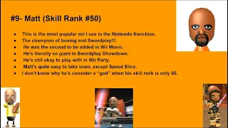 Ranking All 100 Cpu Miis from WS/WSR/WP from Least to Most Favorite (100 SUBS SPECIAL!!!)