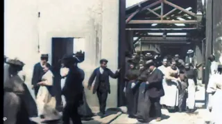 1895 - Workers leaving factory, restored in color using DeOldify AI. (HD 720)