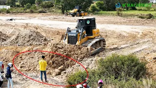 Just Update Full Processing Bulldozer Pushing Soil Filling Land Connecting To Roads Skills Operator