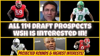 👀WSH's 114 Targeted 2023 NFL Draft Prospects List UPDATED! Strongest Interests & Round Projections!