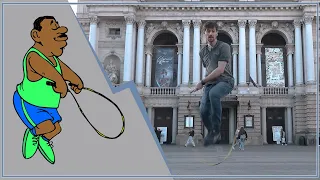 Jump rope dancing in front of Lviv National Opera