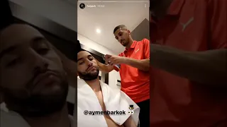 Hakim Ziyech & Aymen Barkok - Haircut - Instagram Storie - 25.03.21