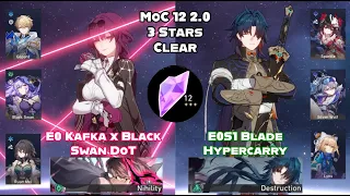 E0S1 Blade x Sparkle Hypercarry & E0 Kafka x Ruan Mei DoT | Memory of Chaos 12 3 Stars Clear