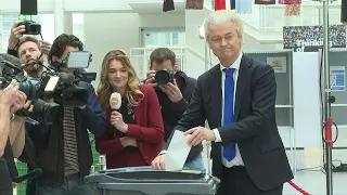 European elections in the Netherlands: Dutch far-right politician Geert Wilders votes | AFP