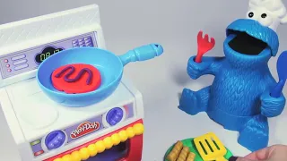 Cookie monster play doh stop motion cartoon videos for kids