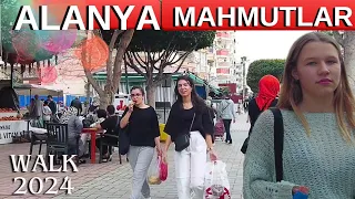 ALANYA MAHMUTLAR STREET TOUR 2024 ! ANTALYA TURKEY TRAVEL ! TURKEY HOLİDAY 4K VİDEO