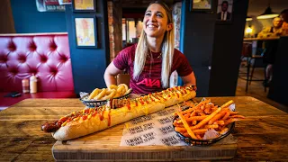 The GIANT 2 ft. "Big Dawg" Cheesy Hot Dog Challenge