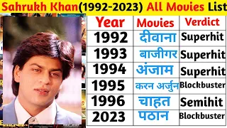 Shahrukh khan all movies list 1992-2023 hit or flop|Shahrukh khan movie list #bollywoodmovies#movie