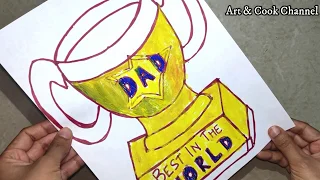 Father's day drawing | How To Draw A Trophy For Father's Day | Fathers day 2020
