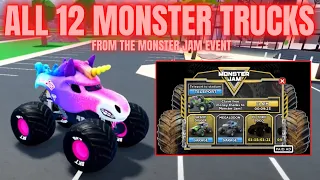 ALL 12 MONSTER TRUCKS From The Monster Jam Sponsorship Event in Car Dealership Tycoon