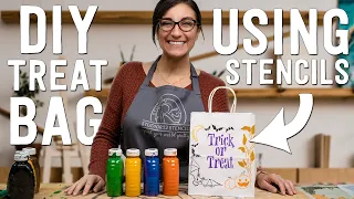 Paint a DIY Halloween Trick or Treat Bag with Stencils