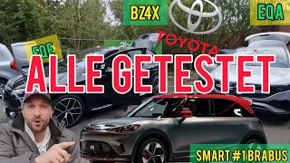 Mercedes EQA und EQE, Toyota BZ4X und Smart #1 Brabus im Erstkontakt #elektromobilität