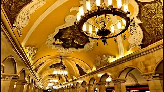 4K.Moscow.KOMSOMOLSKAYA is the most BEAUTIFUL station of the Moscow metro