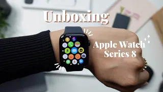 *aesthetic* Apple Watch Series 8 unboxing - Midnight Aluminium 45mm