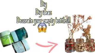 Decorate Your Empty Bottles! DIY Ideas! Acrylic Paint Bottles!!!