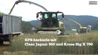 Doppelte Action im Getreide - Jaguar und Big X beim GPS häckseln - LU Bücherl - Claas Axion 810