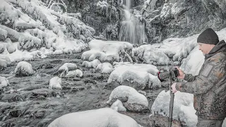 Naturfotografie- Ein eiskalter Wintertag am Wasserfall Hadernigg