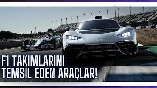 F1 Takımlarını Temsil Eden Binek Araçlar / Mercedes - Ferrari - Aston Martin - Alpine - Alfa Romeo