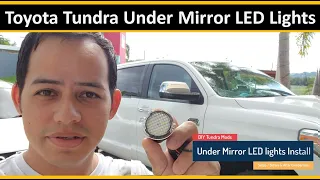 How to replace under-mirror (puddle) lights by LED lights on a Toyota Tundra and it's comparison.