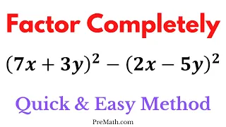 How to Factor Difference of Two Squares - Quick & Easy Method