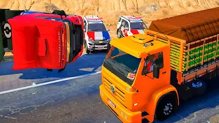 GTA 5 VIDA DE CAMIONEIRO: FLAGREI UM ACIDENTE NO MEIO DA RODOVIA