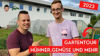 Garten-Tour bei @FelixHobbyGarten Hühner, Melonen , Gewächshäuser uvm.