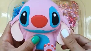 Pink Engel vs Blue Stitch Slime Mixing Random Into Slime | Satisfying Slime Video #ASMR #1