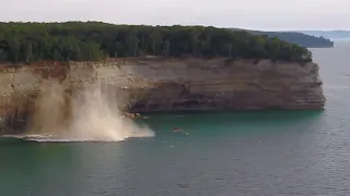 Slice of Pictured Rocks cliff collapses into Lake Superior