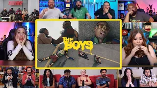 YouTubers React To A-Train Killing Blue Hawk - The Boys Season 3 Ep 6 Reaction Mashup