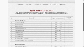 3. ПРАЙС-ЛИСТ на токарные, фрезерные, сварочные работы
