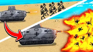 Upgrading TANKS with FLAMETHROWERS to Win WW1 in Stickman Trenches