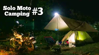 Solo Motorcycle Camping In Extreme Summer Heat | Nature ASMR | Silent Vlog
