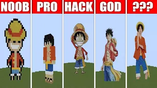 Pixel Art (NOOB vs PRO vs HACKER vs GOD) Luffy in minecraft
