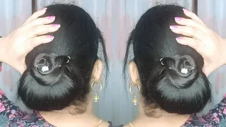 Beautiful Cute Bun Hairstyle For Wedding ! Cute Wedding Guest Hairstyles ! Monika Style #hairstyle